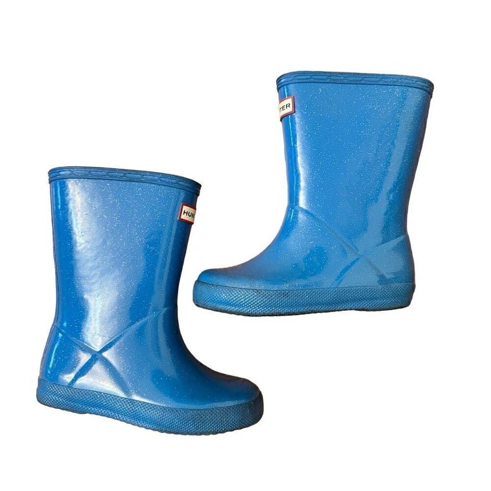 Hunter Original First Classic Starcloud Short Rain Boots Blue Size US 10 Kids